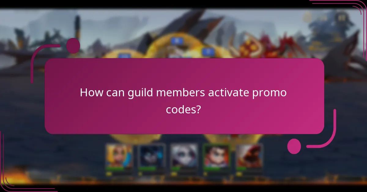 How can guild members activate promo codes?
