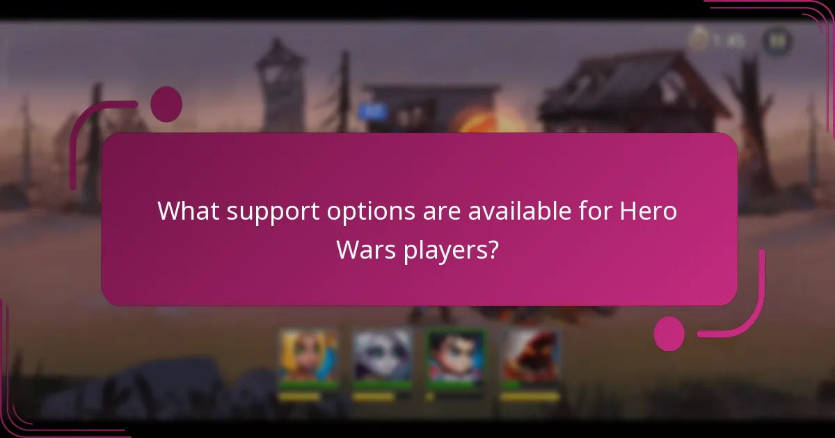 What support options are available for Hero Wars players?